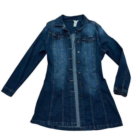 Indigo Rein Jackets & Blazers - Vintage 2000s Y2K Indigo Rein Blue Long-Line Denim Jacket size XL